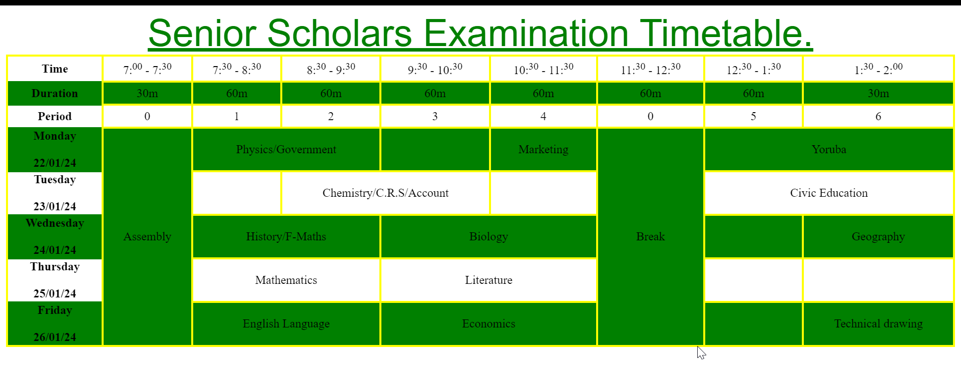 Exam-TimeTable